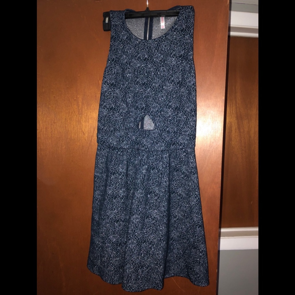 Navy and silver dress